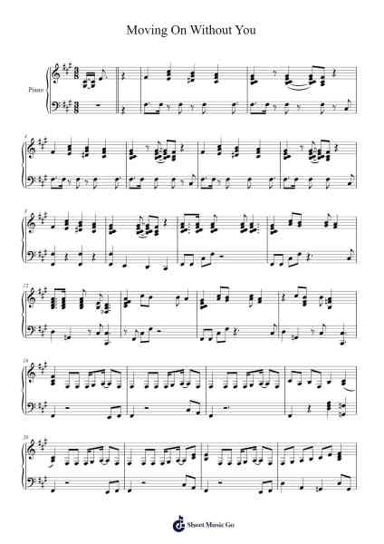 Moving On Without You Sheet Music by -Arr.Asmie Panvien