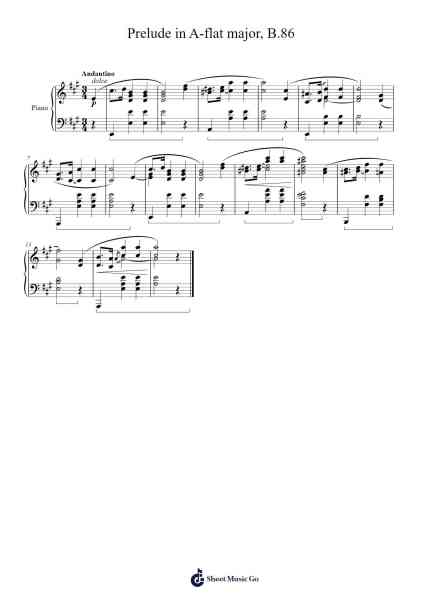 Prelude in A-flat major, B.86 Sheet Music by Frédéric Chopin-Arr.Ruthfitch Jackjoy