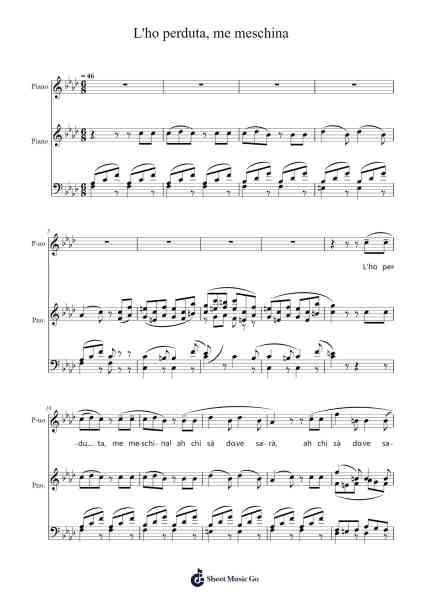 La nozze di Figaro, K. 492: Act IV, "L'ho perduta, me meschina" Sheet Music by Wolfgang Amadeus Mozart-Arr.Kylenus Minruth