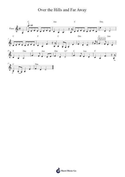 Over the Hills and Far Away Sheet Music by Trad.-Arr.Geward Mansloyd