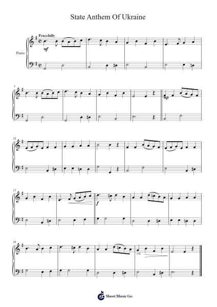 State Anthem Of Ukraine Sheet Music by Mykhailo Verbytsky-Arr.Jeamesqy