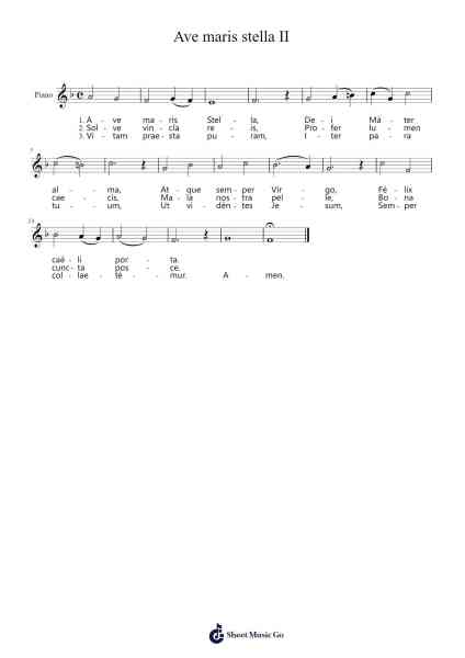 Ave maris stella II Sheet Music by J. Besnier-Arr.Lespenn
