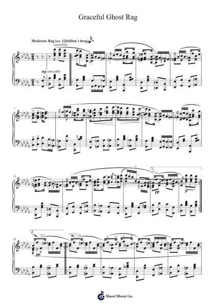 Graceful Ghost Rag Sheet Music by William Bolcom-Arr.Urrite