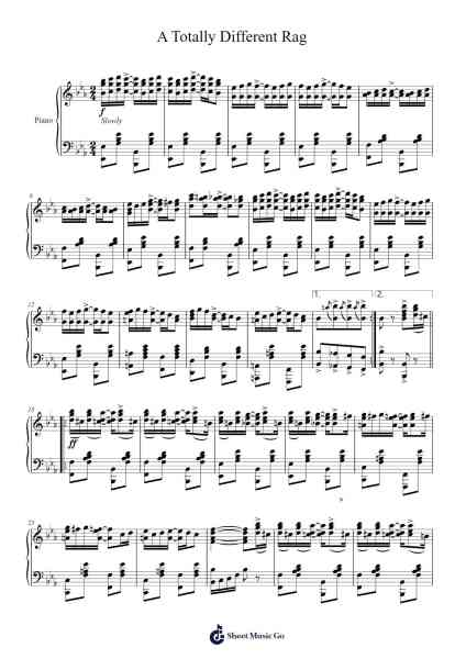 A Totally Different Rag Sheet Music by May Aufderheide-Arr.Jesine
