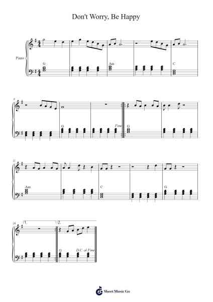 Don't Worry, Be Happy Sheet Music by Bobby McFerrin-Arr.Norgreve Pounddams