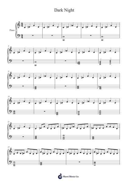 Dark Night-ver.2 Sheet Music by hautph-Arr.Evejob