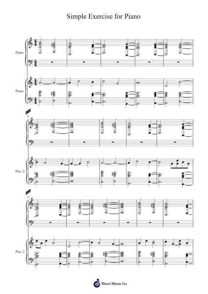 Simple Exercise for Piano Sheet Music by David Kirtley-Arr.Hornker
