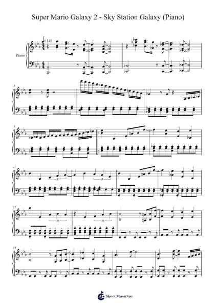 Super Mario Galaxy 2 - Sky Station Galaxy (Piano) Sheet Music by Dawnral-Arr.Jecie Youngjean