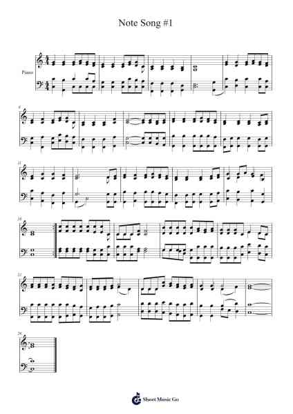 Note Song #1 Sheet Music by Dawn Nikkel-Arr.Werfith