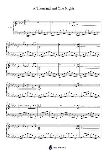 A Thousand and One Nights Sheet Music by Masao Aichi-Arr.Sajoy
