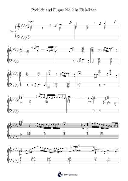 Prelude and Fugue No. 9 in E-flat Minor, BWV 853 Sheet Music by Johann Sebastian Bach-Arr.Serles