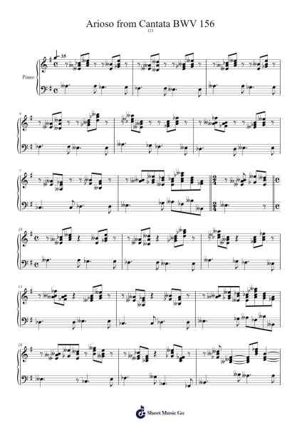 Arioso from Cantata BWV 156 Sheet Music by Johann Sebastian Bach-Arr.Oryet Zosoll