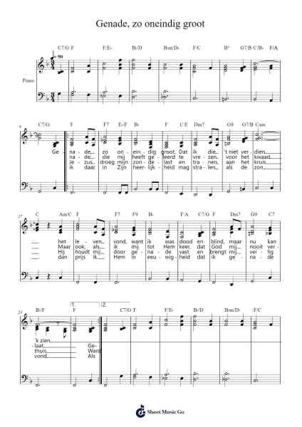 Genade, zo oneindig groot Sheet Music by -Arr.Egger Daveky