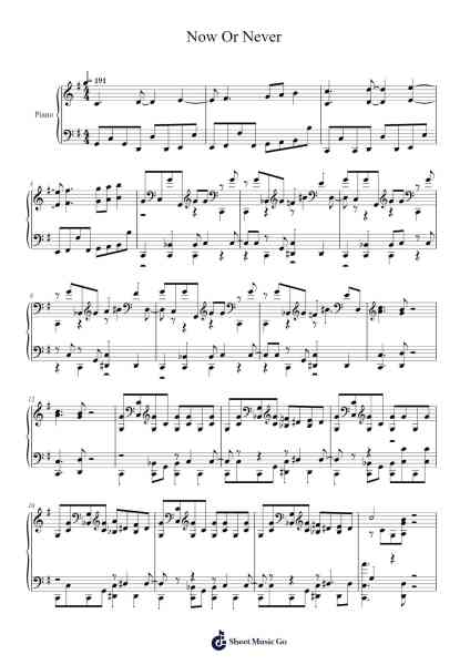 Now Or Never Sheet Music by -Arr.Yuledon