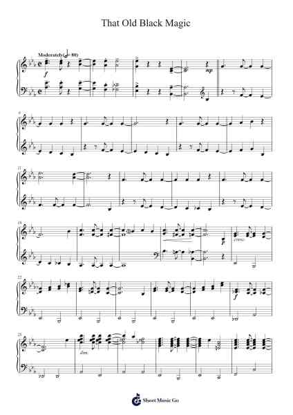 That Old Black Magic Sheet Music by Billy Strayhorn-Arr.Poshua Xansweet