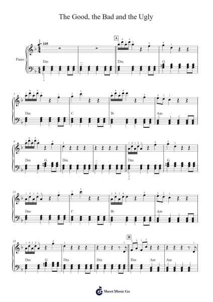 The Good, the Bad and the Ugly Sheet Music by Ennio Morricone-Arr.Pearghes Feltle