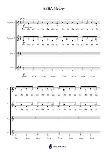 ABBA Medley Sheet Music by ABBA-Arr.Windwood