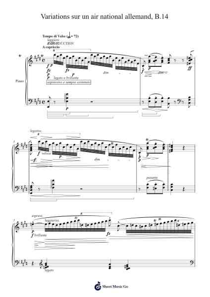 Variations sur un air national allemand, B.14 Sheet Music by Frédéric Chopin-Arr.Nellriam Cantave
