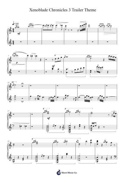 Xenoblade Chronicles 3 Trailer Theme Sheet Music by Ace Frehley-Arr.Jonqy Keyreed
