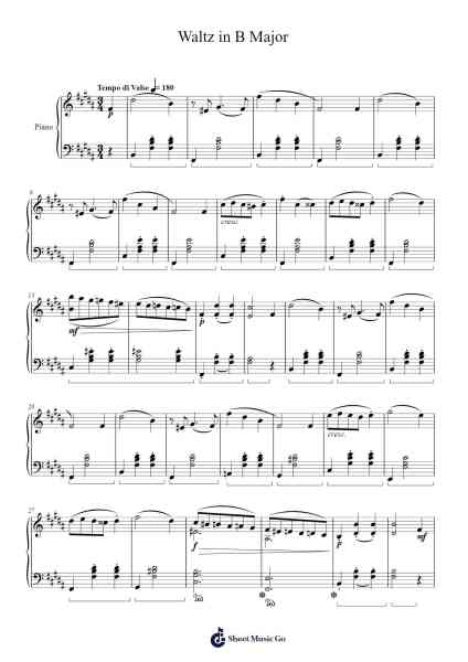 Waltz in B Major, LSW 54 Sheet Music by Sunwoo Lim-Arr.Holtlix