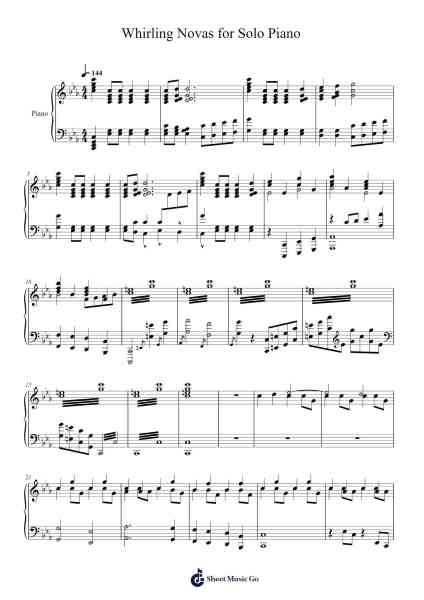 Whirling Novas for Solo Piano Sheet Music by Misc Traditional-Arr.Betbur