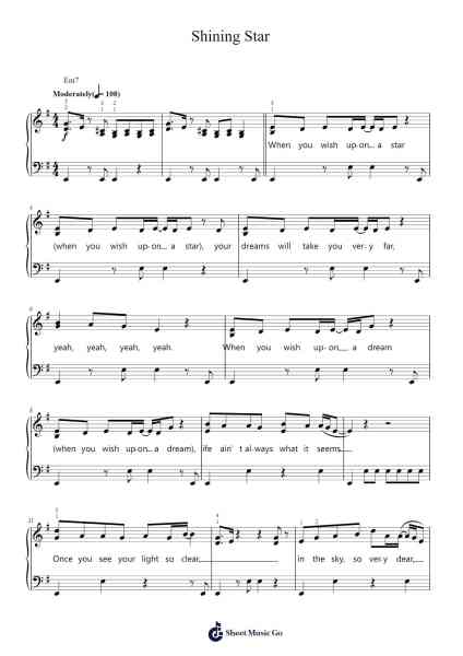 Shining Star Sheet Music by Earth, Wind & Fire-Arr.Tedget Milrol