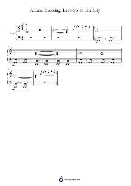 Animal Crossing: Let's Go To The City (City Folk) Sheet Music by Kazumi Totaka-Arr.Lambken Bespag