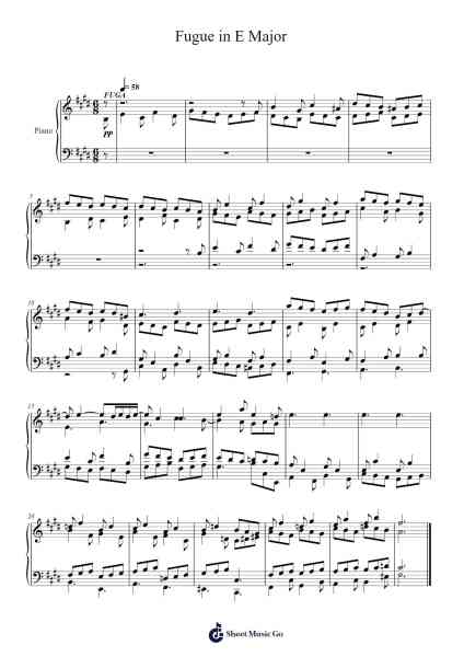 Fugue in E Major Sheet Music by William Wilson-Arr.Odemick