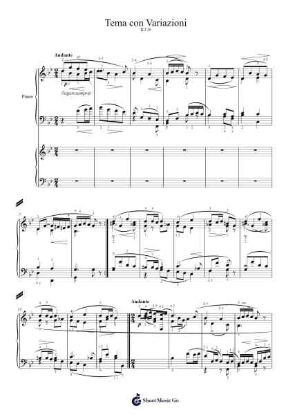 Tema con Variazioni Sheet Music by Leoš Janáček-Arr.Louisen Jusine