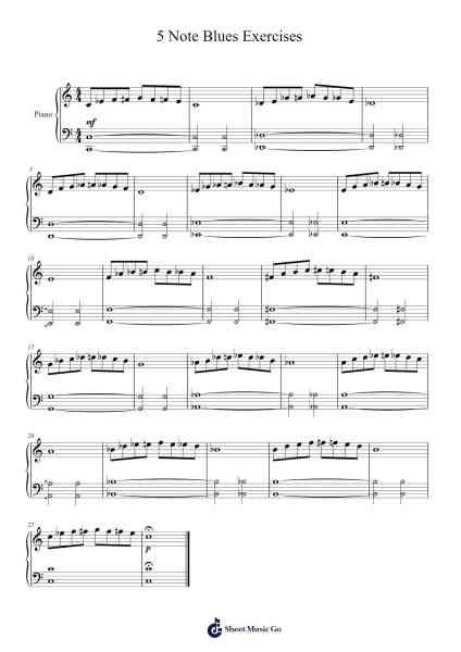 5 Note Blues Exercises Sheet Music by Kathryn Carpenter-Arr.Doyvan Kipholmes