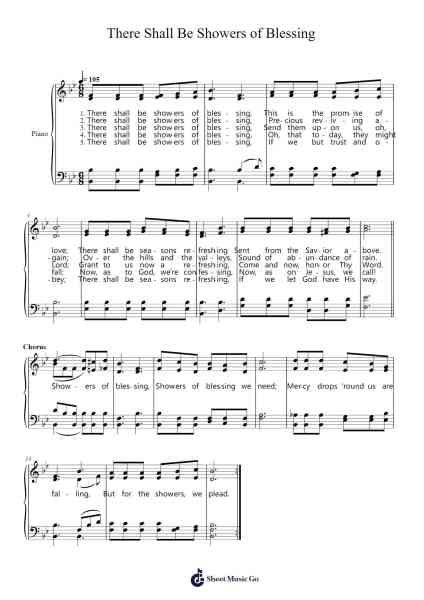There Shall Be Showers of Blessing Sheet Music by James McGranahan-Arr.Dalclark Wenholt
