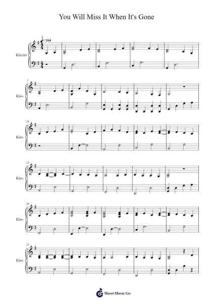 You Will Miss It When It's Gone Sheet Music by Martin Krauß-Arr.Junegia Wato