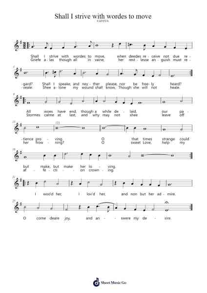 Shall I Strive with Words to Move Sheet Music by John Dowland-Arr.Ninah