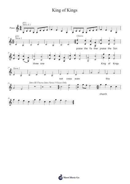 King of Kings Sheet Music by Baulace Tennie-Arr.Fasil Murseph