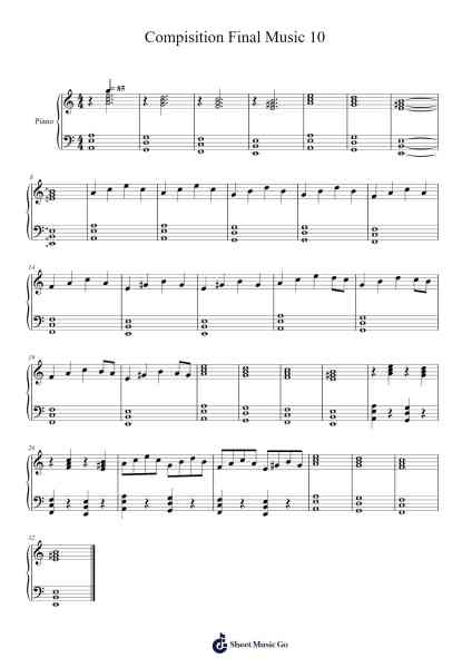 Compisition Final Music 10 Sheet Music by Blake McKay-Arr.Gwensey Brookving