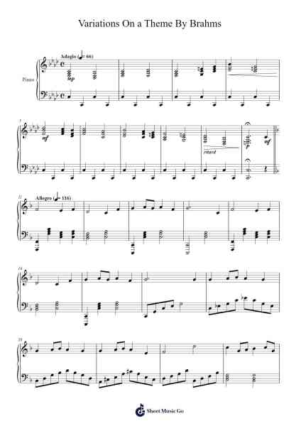 Variations On a Theme By Brahms Sheet Music by Ronald E. McVey-Arr.Keatsrid Burnsgo