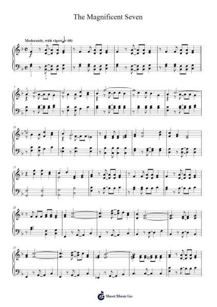 The Magnificent Seven Sheet Music by Elmer Bernstein-Arr.Warlith Gaildes