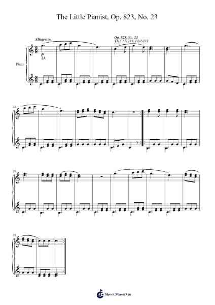 The Little Pianist, Op. 823, No. 23 Sheet Music by Carl Czerny-Arr.Rexlin Clachad