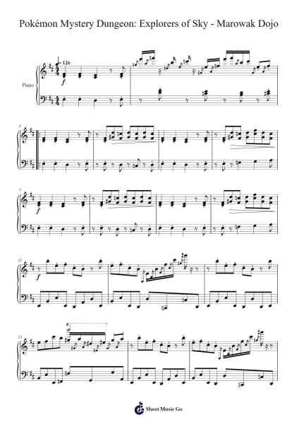 Pokémon Mystery Dungeon: Explorers of Sky - Marowak Dojo Sheet Music by Arata Iiyoshi-Arr.Himorse