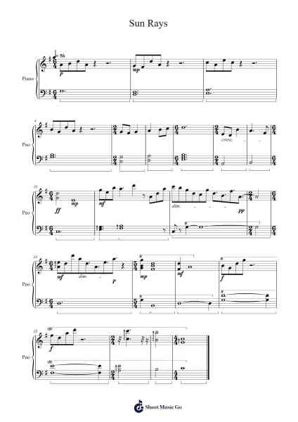Sun Rays Sheet Music by Yutaka Yamada-Arr.Urrite