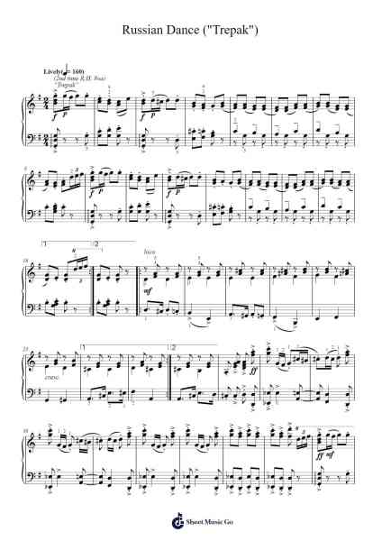 Russian Dance ("Trepak") from The Nutcracker Suite, Op. 71a Sheet Music by Pyotr Ilyich Tchaikovsky-Arr.Raelo