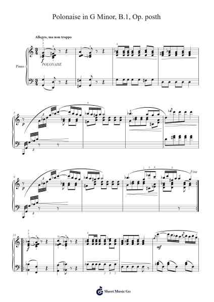 Polonaise in G Minor, B.1, Op. posth Sheet Music by Frédéric Chopin-Arr.Lanme
