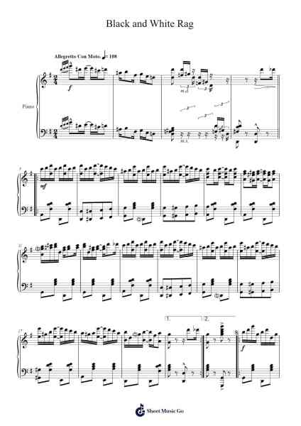 Black and White Rag Sheet Music by George Botsford-Arr.Flowerthan