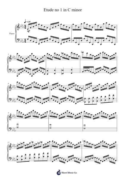 Etude no 1 in C minor Sheet Music by undefined-Arr.Canzel