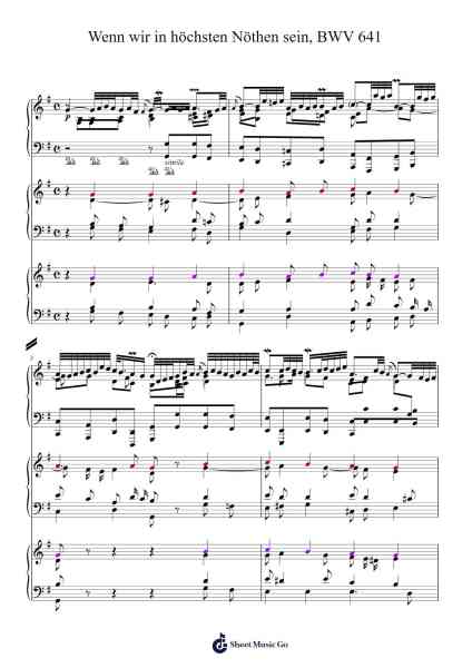 Wenn wir in höchsten Nöthen sein, BWV 641 Sheet Music by Johann Sebastian Bach-Arr.Galchard