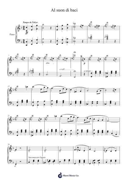 Al suon di baci - Valsa Sheet Music by F. Roncagli-Arr.Yuleboyle Kingshous