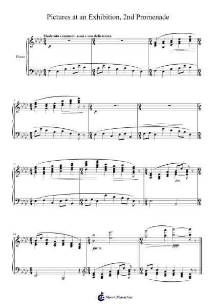 Pictures at an Exhibition: Promenade II Sheet Music by Modest Mussorgsky-Arr.Harjo