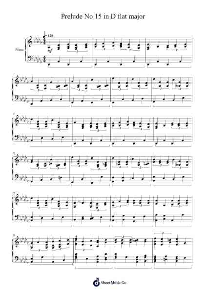 Prelude No 15 in D flat major 乐谱由 Jesdan - 编曲 Lynchric
