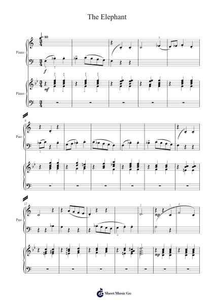 The Elephant Sheet Music by -Arr.Cooholt Hogreen