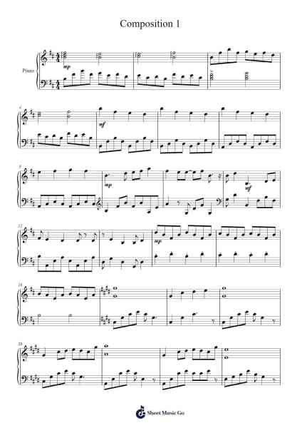 Composition 1 Sheet Music by -Arr.O'Cakeats Leofunk